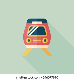 Transportation train flat icon with long shadow,eps10
