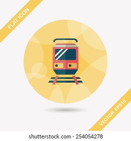 Transportation train flat icon with long shadow,eps10