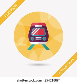 Transportation train flat icon with long shadow,eps10
