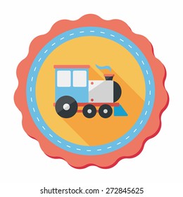 Transportation train flat icon with long shadow,eps10