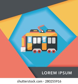 Transportation train flat icon with long shadow,eps10