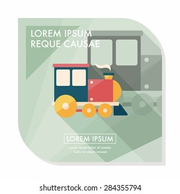 Transportation train flat icon with long shadow,eps10
