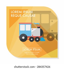 Transportation train flat icon with long shadow,eps10