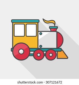 Transportation train flat icon with long shadow,eps10