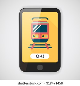 Transportation train flat icon with long shadow,eps10