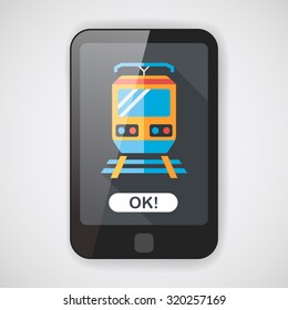 Transportation train flat icon with long shadow,eps10