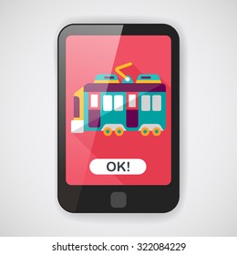 Transportation train flat icon with long shadow,eps10