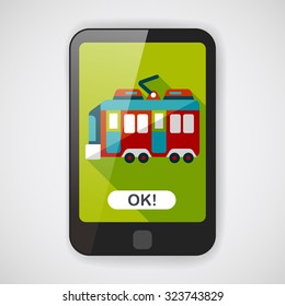 Transportation train flat icon with long shadow,eps10
