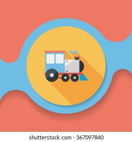 Transportation train flat icon with long shadow,eps10