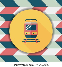 Transportation train flat icon with long shadow,eps10