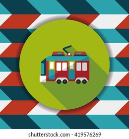 Transportation train flat icon with long shadow,eps10