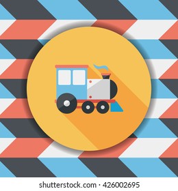 Transportation train flat icon with long shadow,eps10