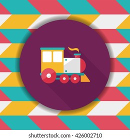 Transportation train flat icon with long shadow,eps10