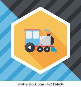 Transportation train flat icon with long shadow,eps10