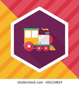 Transportation train flat icon with long shadow,eps10