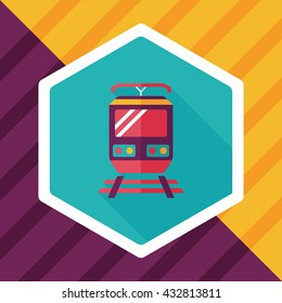Transportation train flat icon with long shadow,eps10