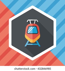 Transportation train flat icon with long shadow,eps10