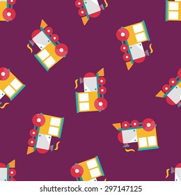 Transportation train flat icon,eps10 seamless pattern background