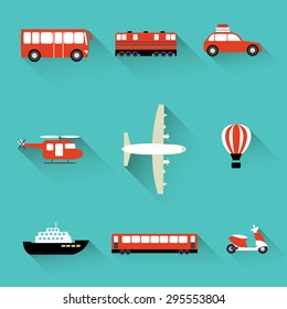 Transportation Travel Air Transport Water Transport Stock Vector ...