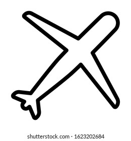 transportation travel airplane ascending rotated to right icon vector