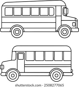 Transportation travel concept bus line art Editable outline