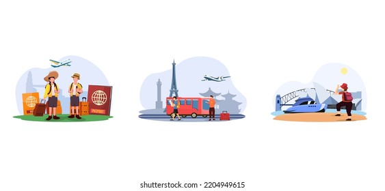 Transportation Travel Flat Bundle Design
