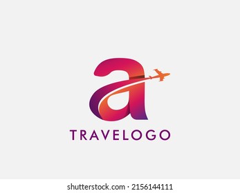 diseño del logotipo vectorial de agencia de transporte y viajes con la letra A, logotipo que se puede usar para ticketing.transportación. agencia de vacaciones