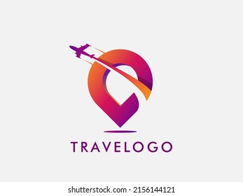 transportation and traveling agency vector logo design with Pin, logo that usable for ticketing.transportation. vacation agency