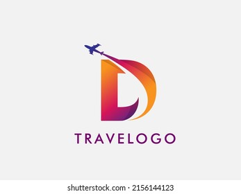 transportation and traveling agency vector logo design with letter D, logo that usable for ticketing.transportation. vacation agency