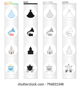 Transportation, trip, accessories and other web icon in cartoon style.Temple, coach, wheels, icons in set collection.