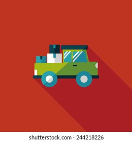 Transportation truck flat icon with long shadow,eps10