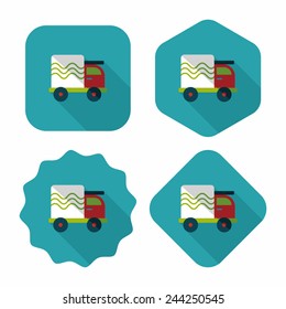 Transportation truck flat icon with long shadow,eps10