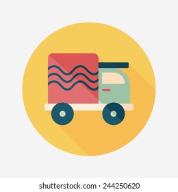 Transportation truck flat icon with long shadow,eps10