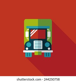 Transportation truck flat icon with long shadow,eps10