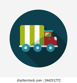 Transportation truck flat icon with long shadow,eps10