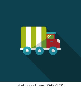 Transportation truck flat icon with long shadow,eps10