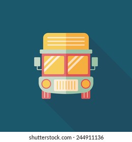 Transportation truck flat icon with long shadow,eps10