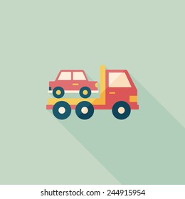 Transportation truck flat icon with long shadow,eps10