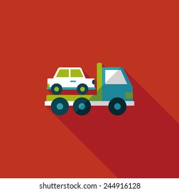 Transportation truck flat icon with long shadow,eps10