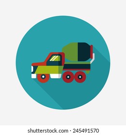 Transportation truck flat icon with long shadow,eps10