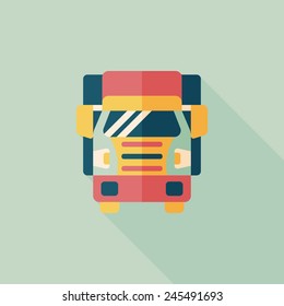 Transportation truck flat icon with long shadow,eps10