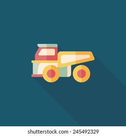Transportation truck flat icon with long shadow,eps10
