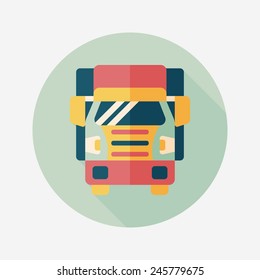 Transportation truck flat icon with long shadow,eps10