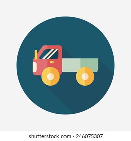 Transportation truck flat icon with long shadow,eps10