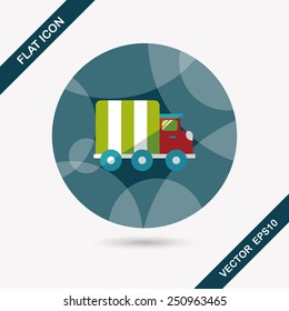 Transportation truck flat icon with long shadow,eps10