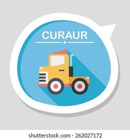 Transportation truck flat icon with long shadow,eps10