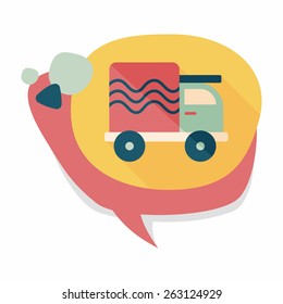 Transportation truck flat icon with long shadow,eps10