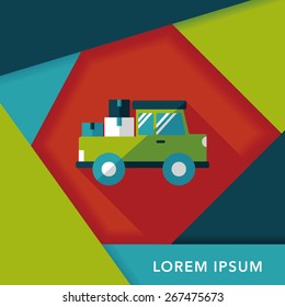 Transportation truck flat icon with long shadow,eps10