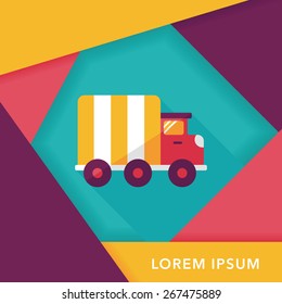 Transportation truck flat icon with long shadow,eps10