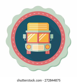 Transportation truck flat icon with long shadow,eps10